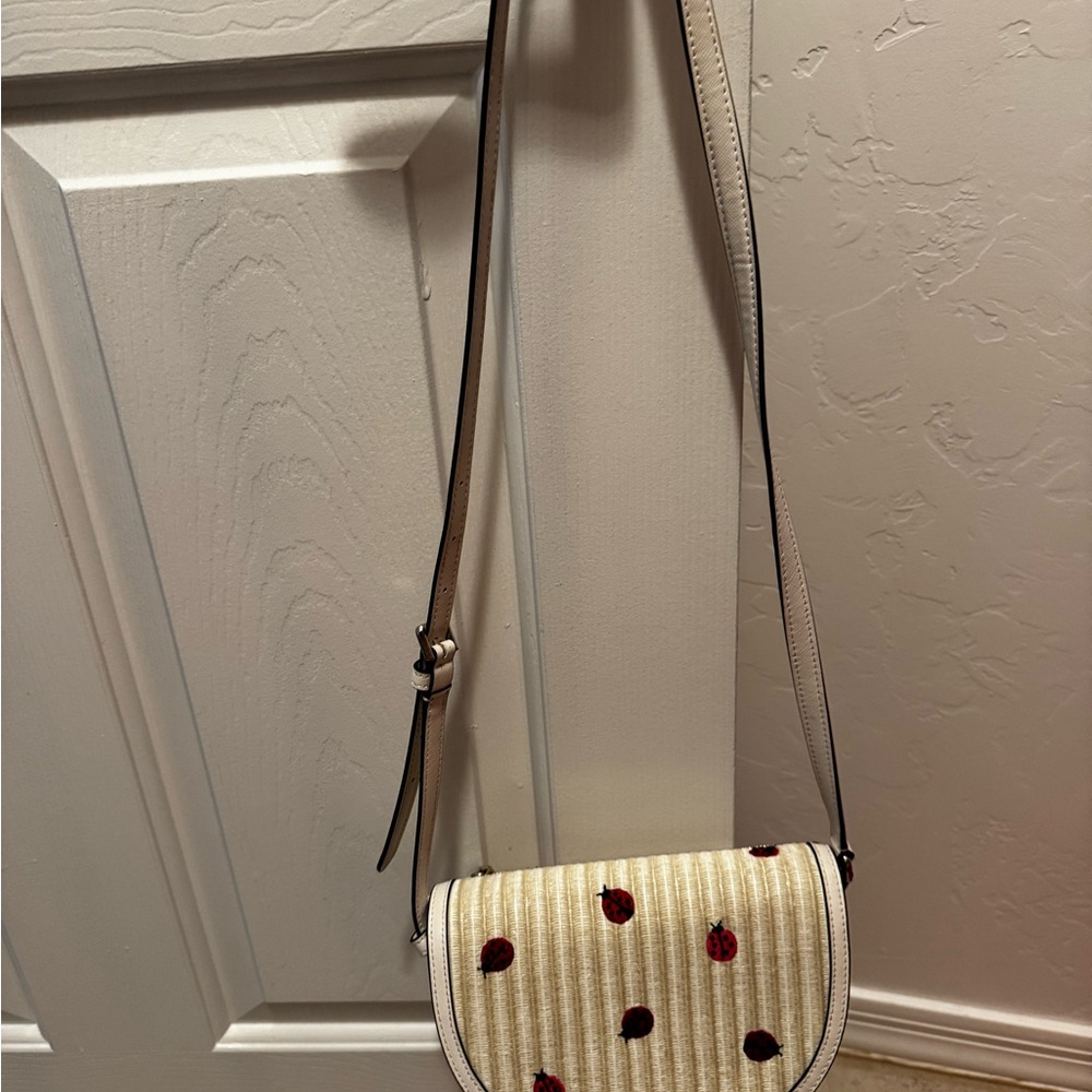 Kate Spade Cream and Red Polka Dot Crossbody Bag